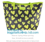 Portable Clothing Storage Shopping Bag Women Fashionable Travel PVC Beach Bag Female Casual Toiletry Shoulder Bags, carr