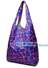 Custom good quality smart portable polyester reusable folding shopping bag，210T polyester drawstring bag/drawstring back